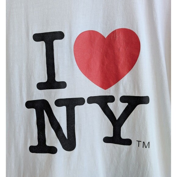I Love NY Size Large White Tee Shirt Mens Short Sleeve NYC T-shirt New York L - Picture 2 of 6